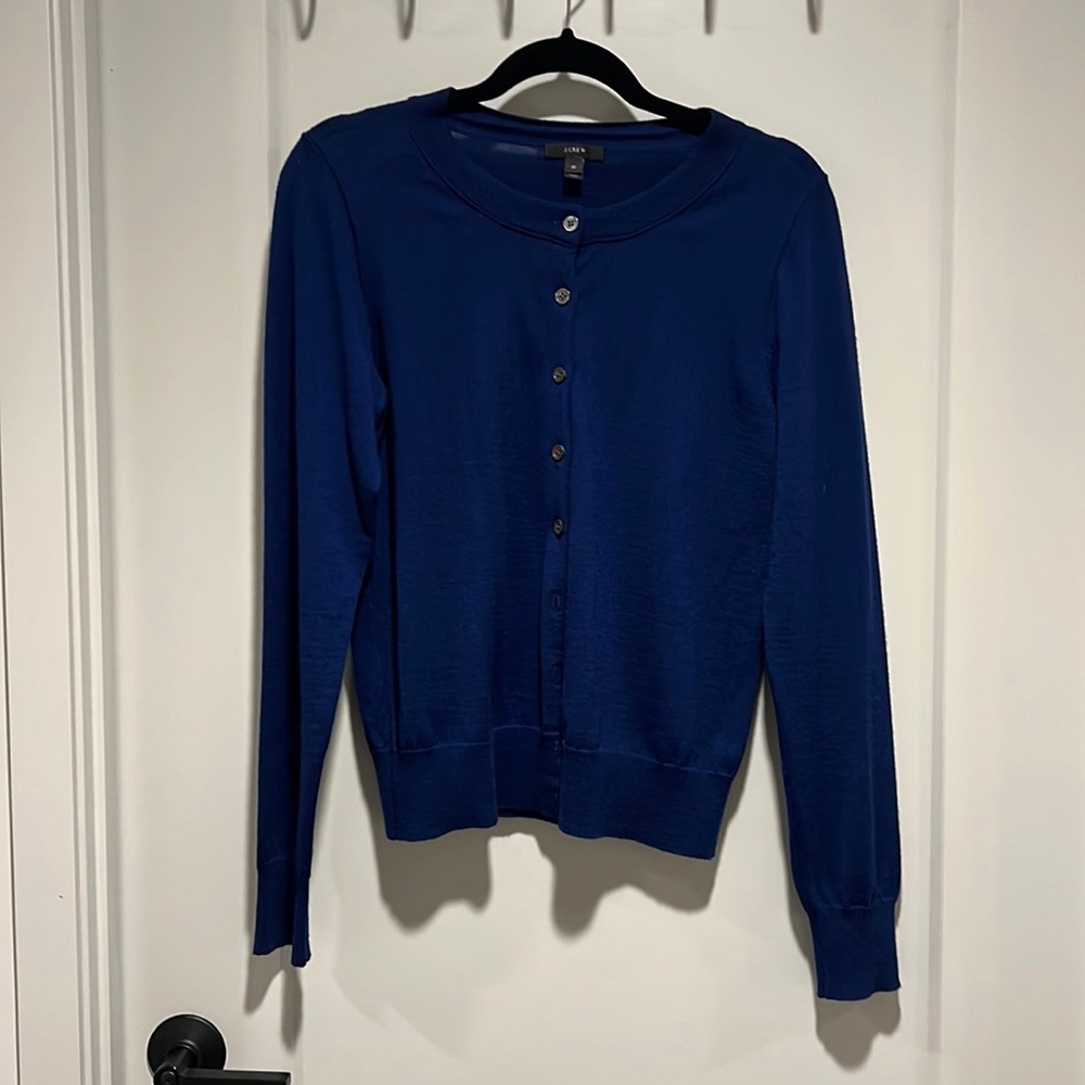J.Crew Blue Merino Wool Cardigan